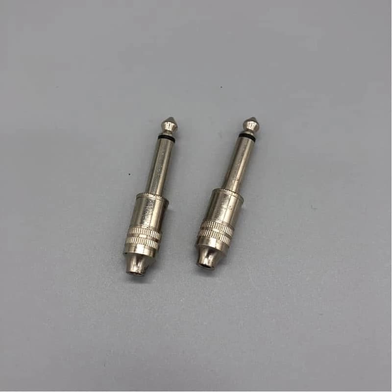 PAIR of 2 - Mono 3.5 to 1/4 Adapter Tip Sleeve TS (Metal)